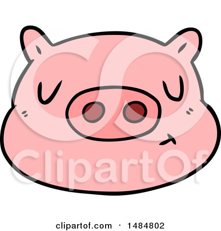 Clipart Of A Pig - Royalty Free Vector Illustration by lineartestpilot
