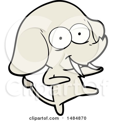 Cartoon Clipart of an Elephant by lineartestpilot