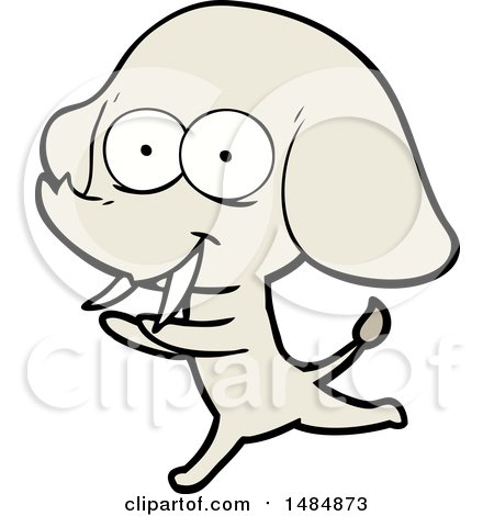 Cartoon Clipart of an Elephant by lineartestpilot