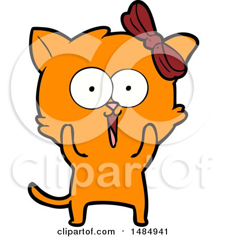 Cartoon Clipart Ginger Marmalade Kitty Cat by lineartestpilot