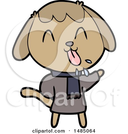 Cartoon Clipart of a Dog by lineartestpilot