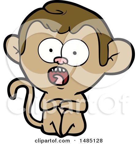 Cartoon Clipart of a Monkey by lineartestpilot