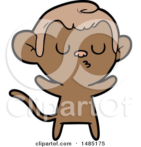 Cartoon Clipart of a Monkey by lineartestpilot