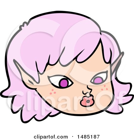 Clipart Of A Cartoon Elf Girl by lineartestpilot