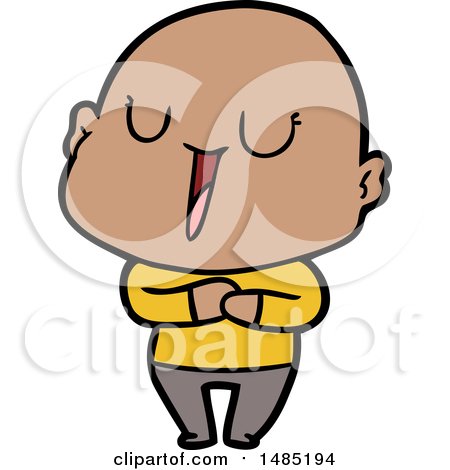 Clipart Of A Happy Cartoon Bald Man by lineartestpilot