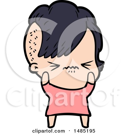Clipart Of A Cartoon Annoyed Hipster Girl by lineartestpilot