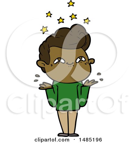 Clipart Of A Excited Man Cartoon by lineartestpilot