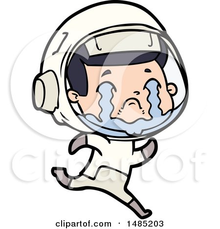 Clipart Of A Cartoon Crying Astronaut by lineartestpilot
