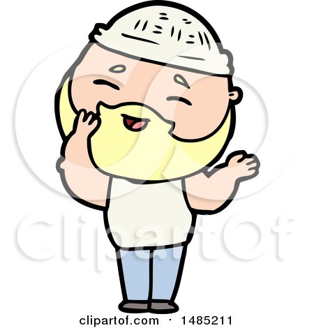 Clipart Of A Cartoon Happy Bearded Man by lineartestpilot