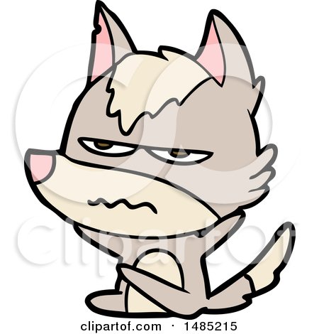 Cartoon Clipart of a Wolf by lineartestpilot