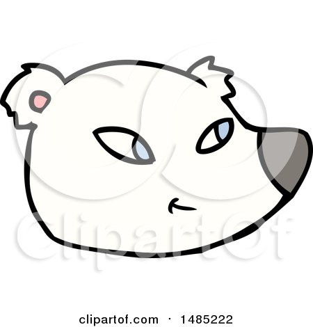 Cartoon Clipart of a Polar Bear by lineartestpilot