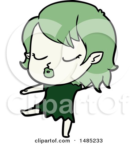Cartoon Clipart of a Vampire Girl by lineartestpilot