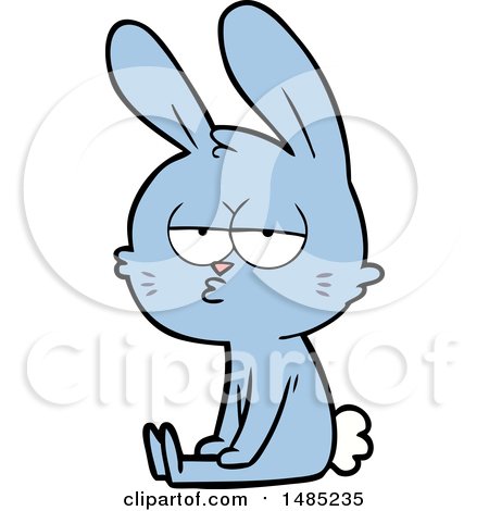 Cartoon Clipart of a Bunny Rabbit by lineartestpilot