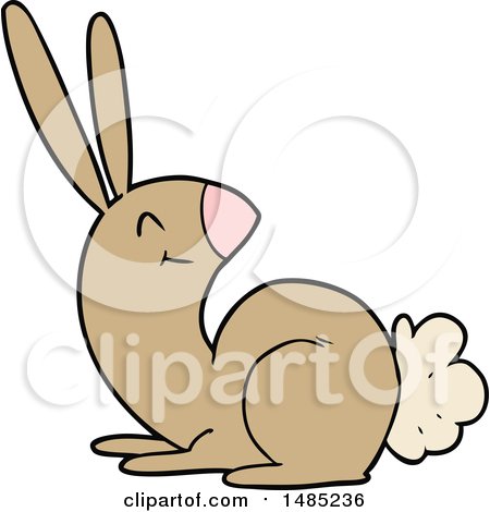 Cartoon Clipart of a Bunny Rabbit by lineartestpilot