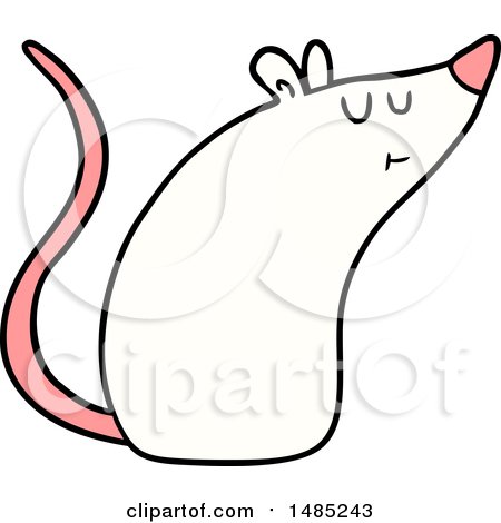 Clipart Cartoon White Mouse by lineartestpilot