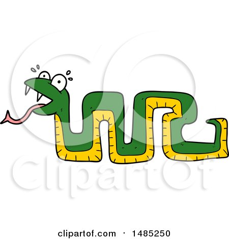 Clipart Cartoon Surprised Snake by lineartestpilot