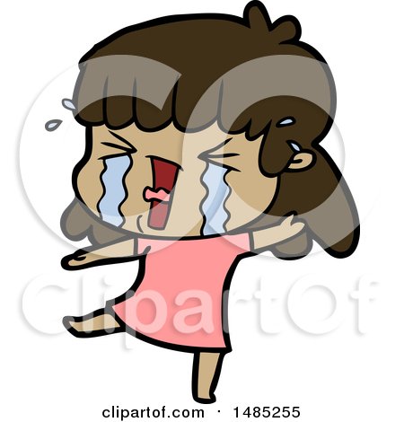 Clipart Cartoon Woman in Tears by lineartestpilot