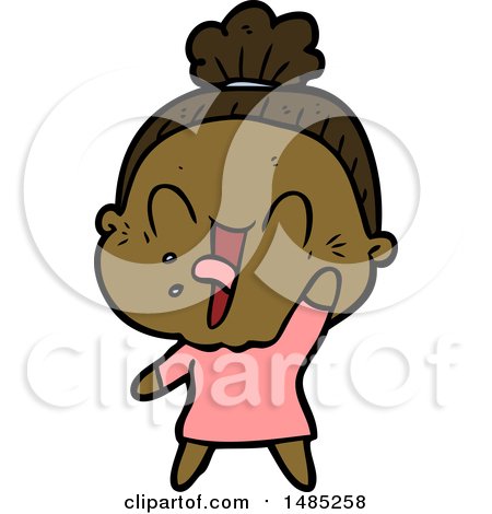 Clipart Cartoon Happy Old Woman by lineartestpilot