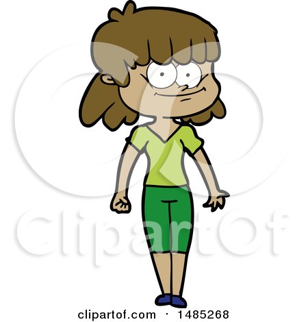 Clipart Cartoon Smiling Woman by lineartestpilot
