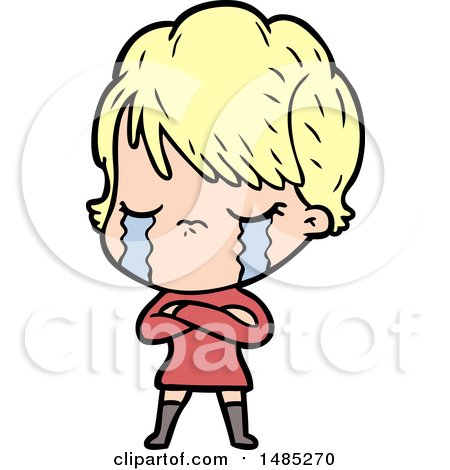 Clipart Cartoon Woman Crying by lineartestpilot