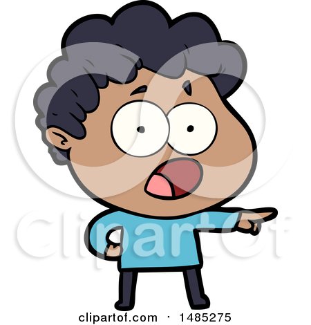 Clipart Cartoon Man Gasping in Surprise by lineartestpilot
