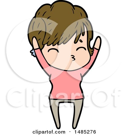 Clipart Cartoon Woman Thinking by lineartestpilot