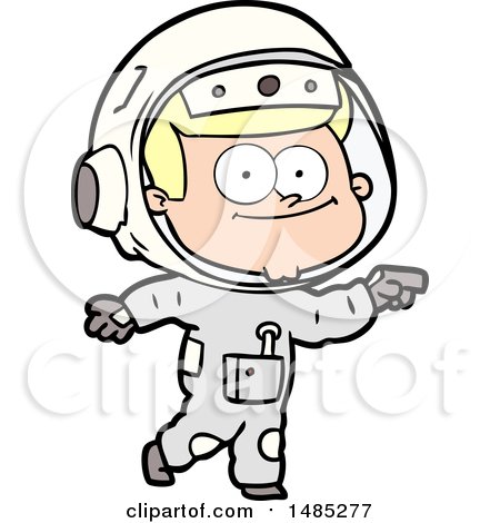 Clipart Happy Astronaut Cartoon by lineartestpilot