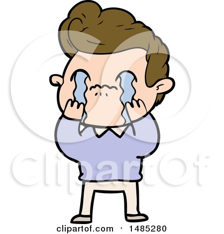 Clipart Cartoon Man Crying by lineartestpilot