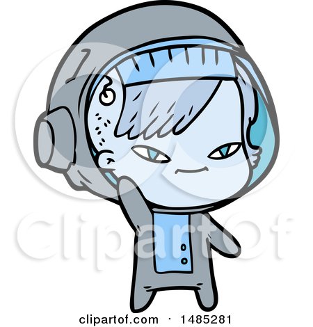 Clipart Cartoon Astronaut Woman by lineartestpilot