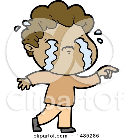 Clipart Cartoon Man Crying by lineartestpilot