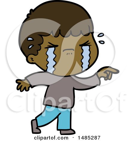 Clipart Cartoon Man Crying by lineartestpilot