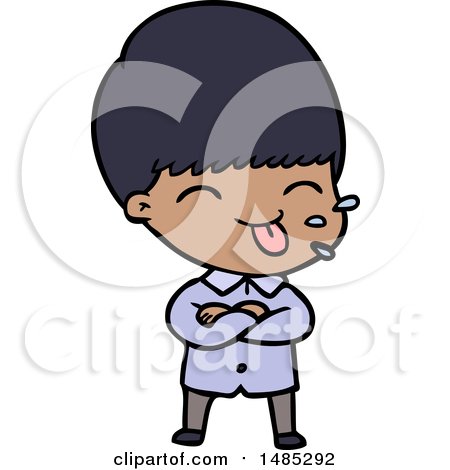 Clipart Cartoon Boy Sticking out Tongue by lineartestpilot
