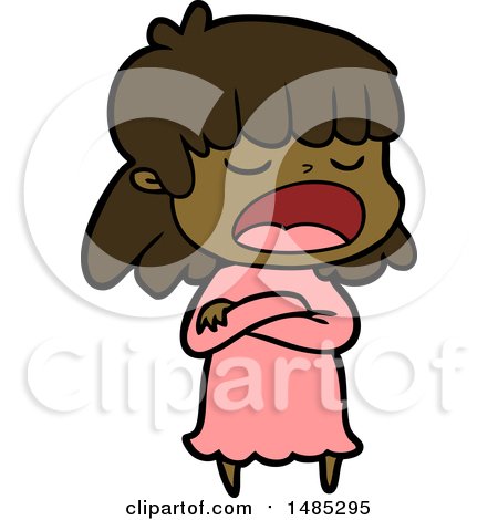 Clipart Cartoon Woman Talking Loudly by lineartestpilot