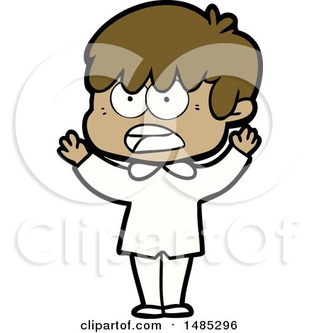 Clipart Worried Cartoon Boy by lineartestpilot