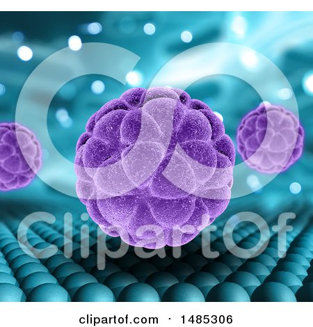 Clipart of a Background of 3d Virus Cells - Royalty Free Illustration by KJ Pargeter
