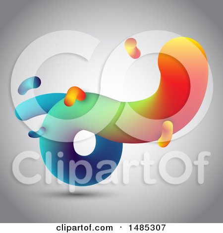 Clipart of a 3d Colorful Abstract Fluid Shape Resembling Bacteria - Royalty Free Vector Illustration by KJ Pargeter