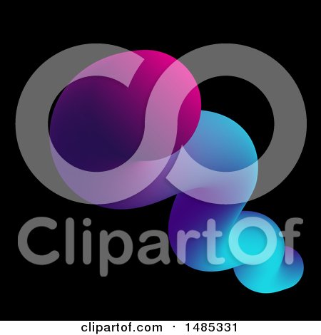 Clipart of a Colorful Fluid Shape on Black - Royalty Free Vector Illustration by KJ Pargeter