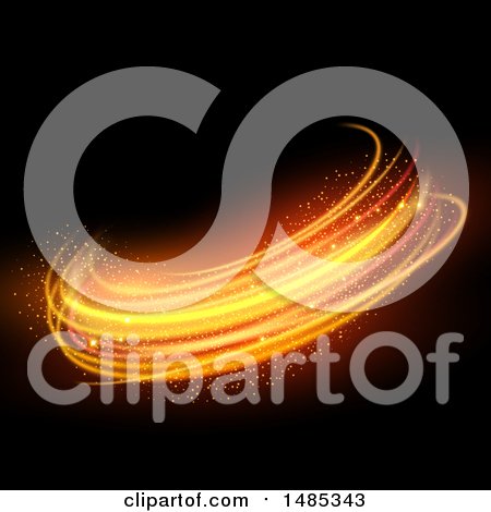 Clipart of Sparkly Glowing Lines on Black - Royalty Free Vector Illustration by KJ Pargeter