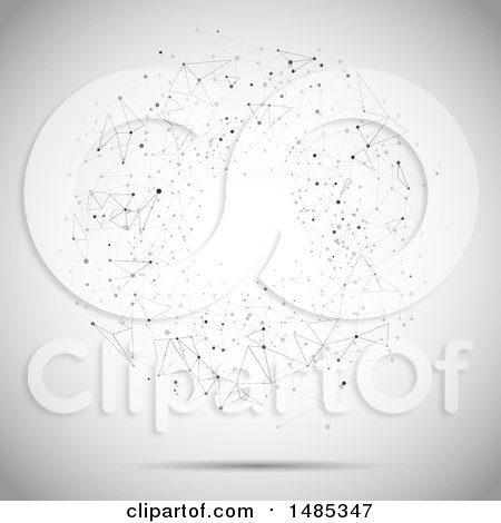Clipart of a Floating Connections Ring on a Shaded Background - Royalty Free Vector Illustration by KJ Pargeter