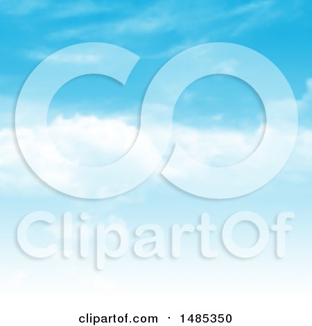 Clipart of a Blue Sky and Clouds Background - Royalty Free Vector Illustration by KJ Pargeter