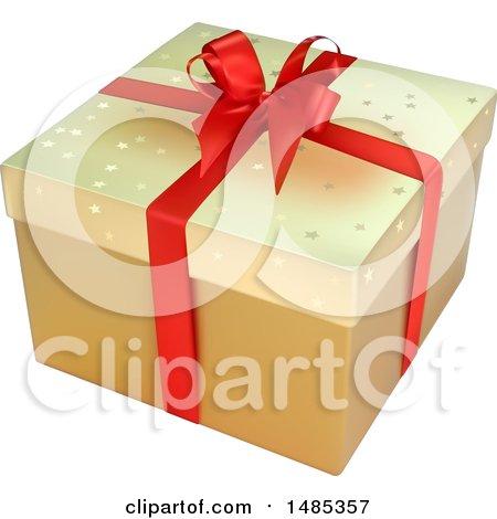 Clipart of a 3d Christmas Gift Box - Royalty Free Vector Illustration by dero