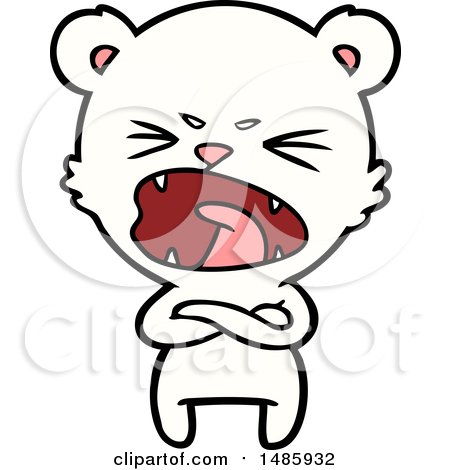 Clipart of a Polar Bear Screaming - Royalty Free Vector Illustration by lineartestpilot