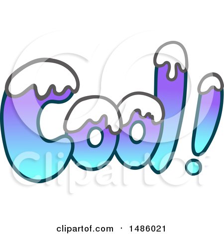 Clipart of a Gradient Word Cool with Snow - Royalty Free Vector Illustration by yayayoyo