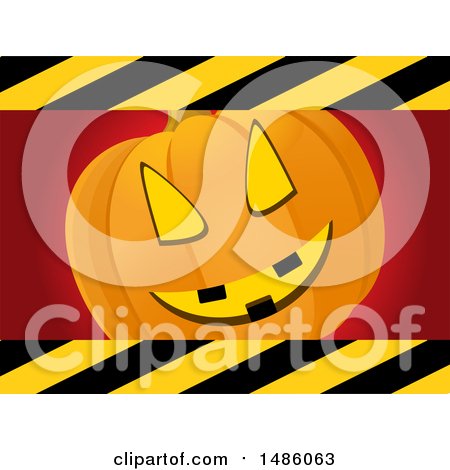 Halloween Red Background with Creepy Pumpkin Face by elaineitalia