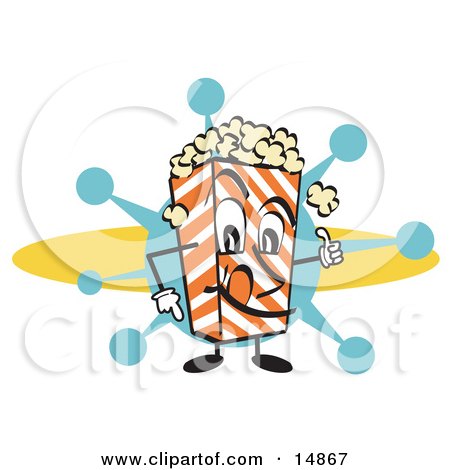 Popcorn Carton Character Filled With Buttery Popcorn Clipart Illustration by Andy Nortnik