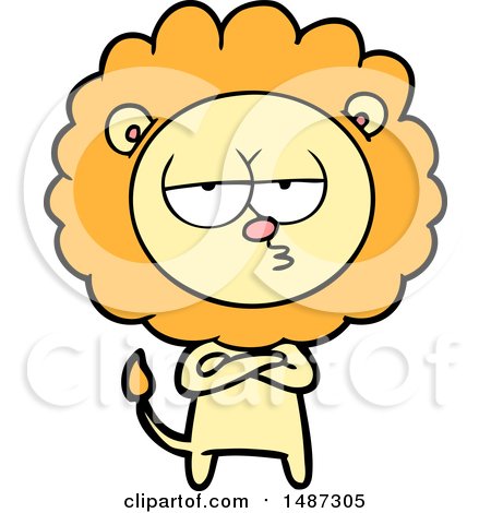 Cartoon Bored Lion by lineartestpilot