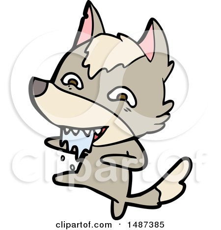Cartoon Hungry Wolf by lineartestpilot