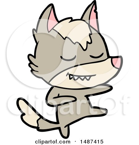 Friendly Cartoon Wolf Dancer by lineartestpilot