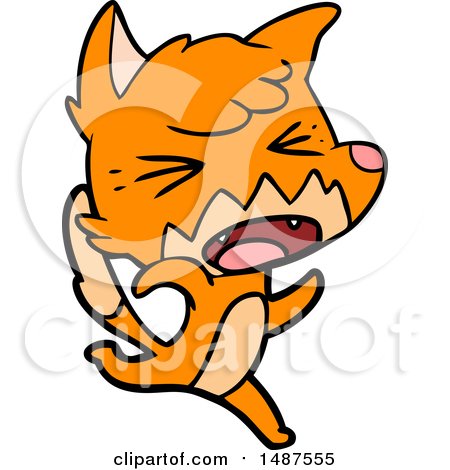 Angry Cartoon Fox Running by lineartestpilot
