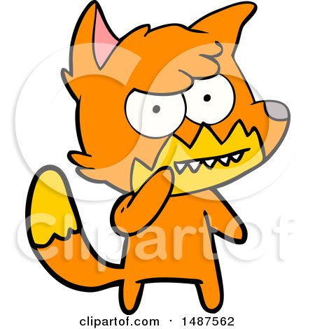 Cartoon Grinning Fox by lineartestpilot